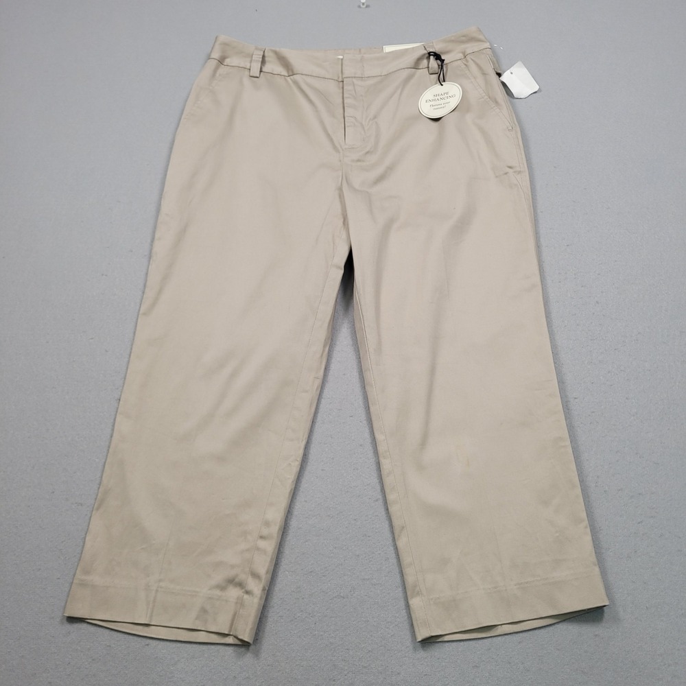 Cato Womens Khaki Shape Enhancing Chino Crop Pants Size 10 Tan Beach Vacation